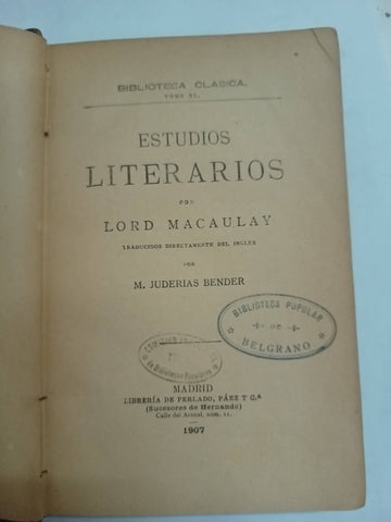 Estudios literarios