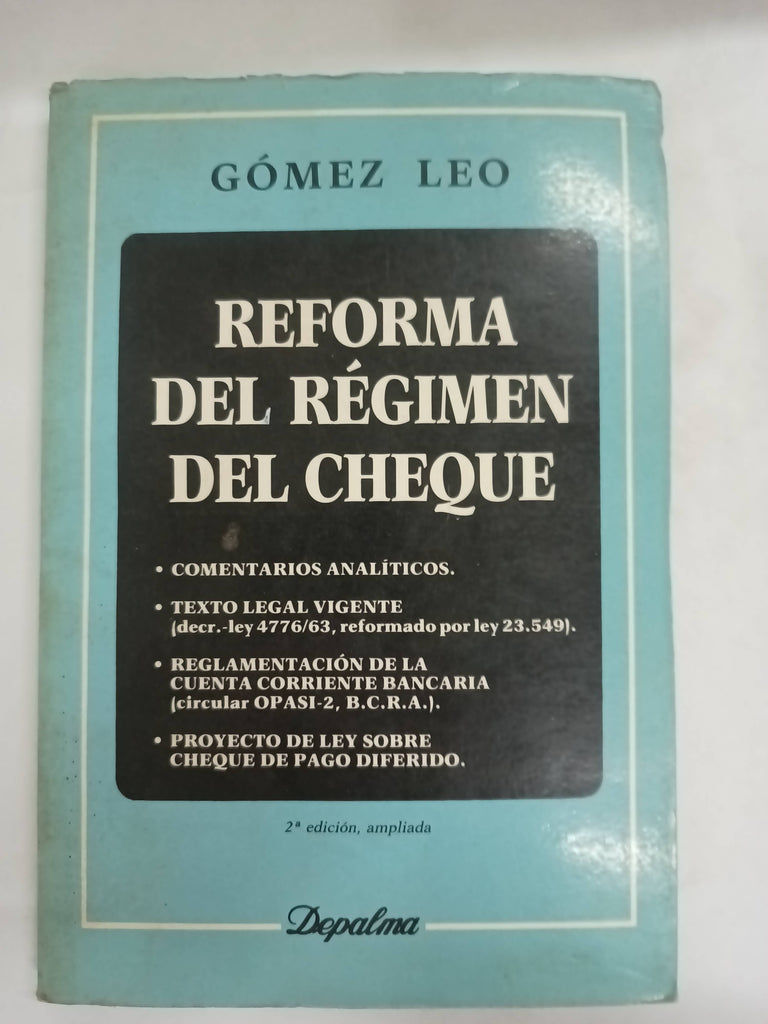 Reforma del régimen del cheque