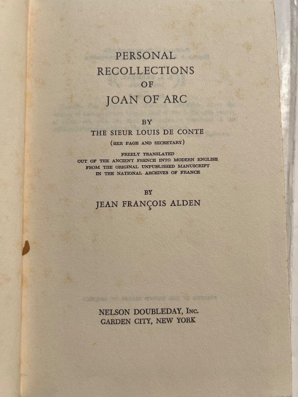 Personal recollections of joan of arc Nelson