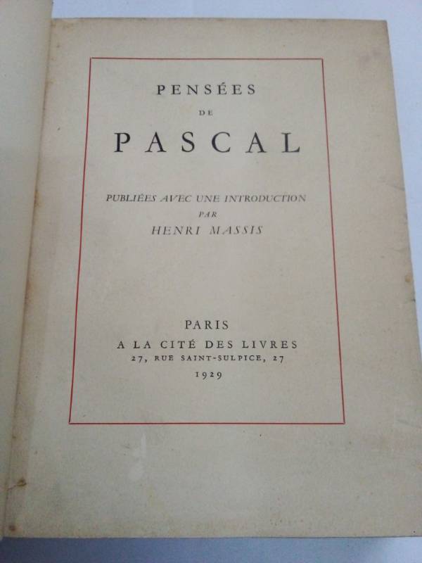 Pensees de Pascal