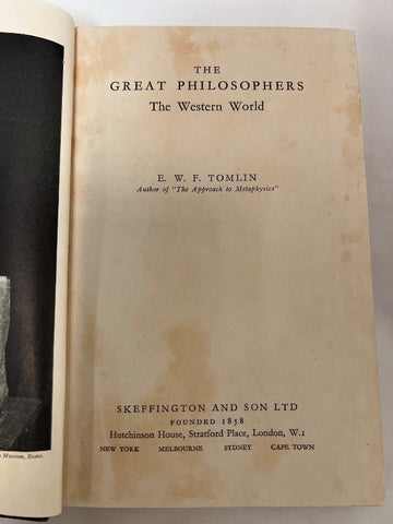 The Great Philosophers: The Western World