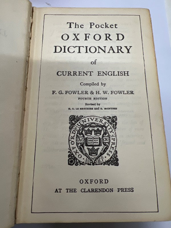 Pocket oxford dictionary