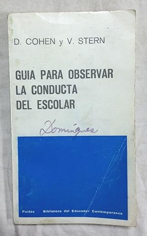 GUIA PARA OBSERVAR LA CONDUCTA DEL ESCOLAR